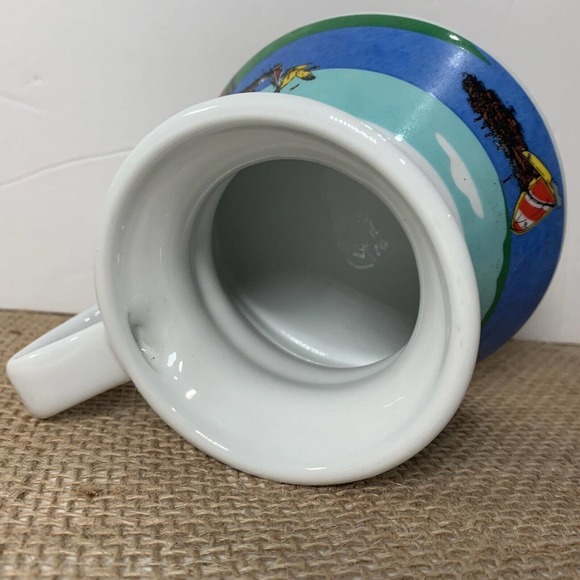 Door County Wisconsin Painted Mug No Spill Souvenir Cup Cork Bottom Cherries - Picture 5 of 6